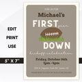 Football 1st Birthday Party Invite